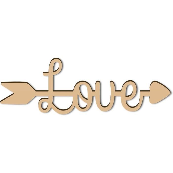 Nom Personnalisé En Bois Découpé Laser - Lettres Connectées, Brut à Peindre Ou Décorer