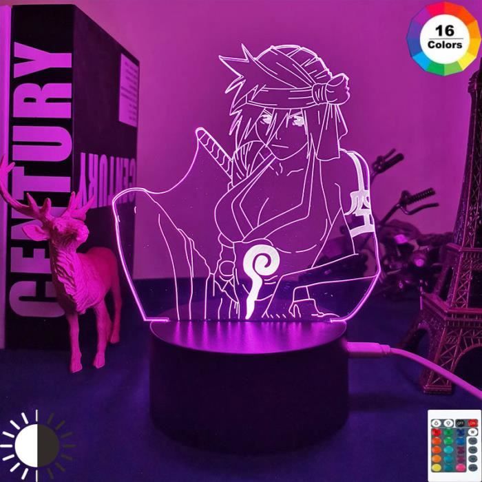 Lampe LED Muichiro Tokito 3D - Veilleuse Anime Effet 3D - 16 Couleurs, Télécommande - Pour Chambre Enfant, Décoration Manga - Cadeau Anniversaire Fan Demon Slayer