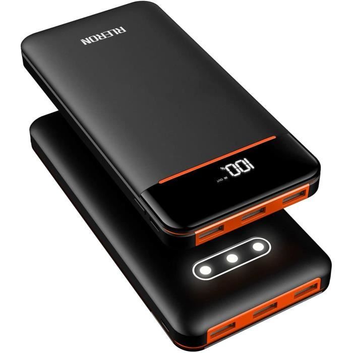 /&Trois voyants Del compatibles pour Tous Les t/él/éphones intelligents RLERON Power Bank 25000mah Chargeur Solaire Portable Batterie Externe avec Trois Sorties USB et Deux entr/ées Micro-USB/&Type-C