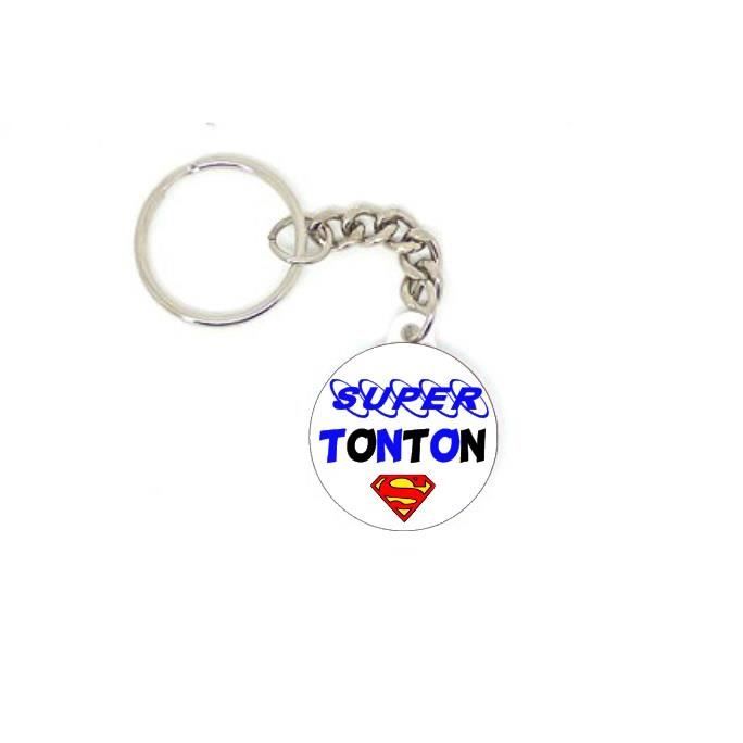 Porte clé badge SUPER TONTON ref 2 personnalisé idée cadeaux 37mm ...