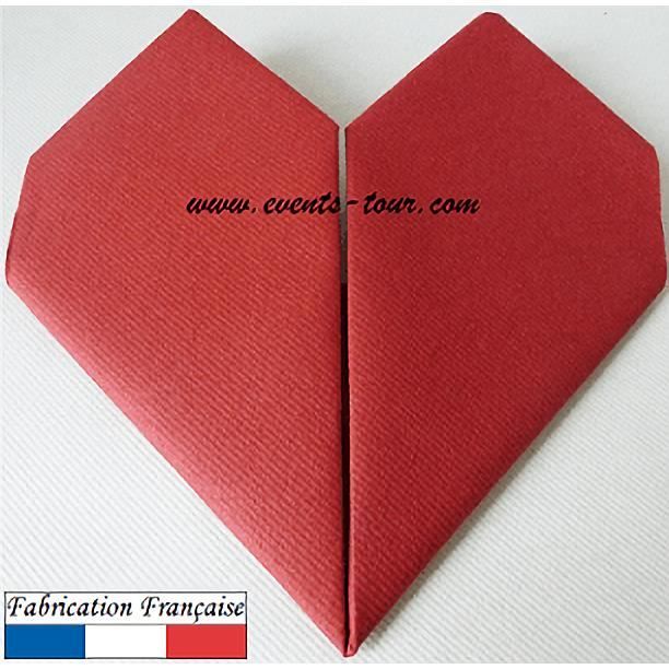 Pliage De Serviette Mariage CÅur Rouge X5 Ref 10040 Cdiscount Maison