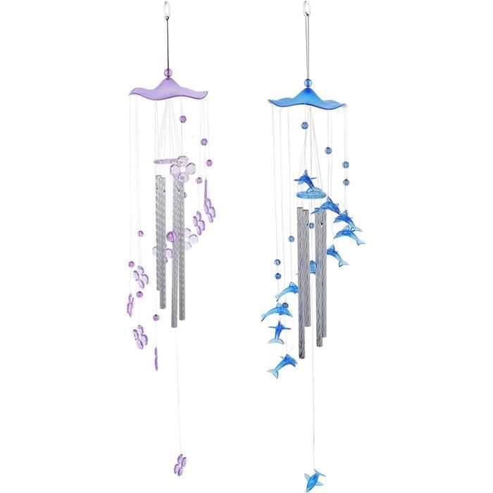 Hztyyier 2 Pièces Carillons éoliens Rotatif Spirale en Acier Inoxydable Regardant Boule Queue Vent Spinner pour L'extérieur Unisexe Nouvelle Maison (Vert) Garden Decoration Garden Wind Chimes