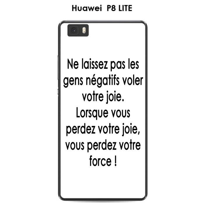 Coque Huawei P8 Lite Citation Les Gens Negatifs Texte Noir Fond Blanc Achat Coque Bumper Pas Cher Avis Et Meilleur Prix Cdiscount