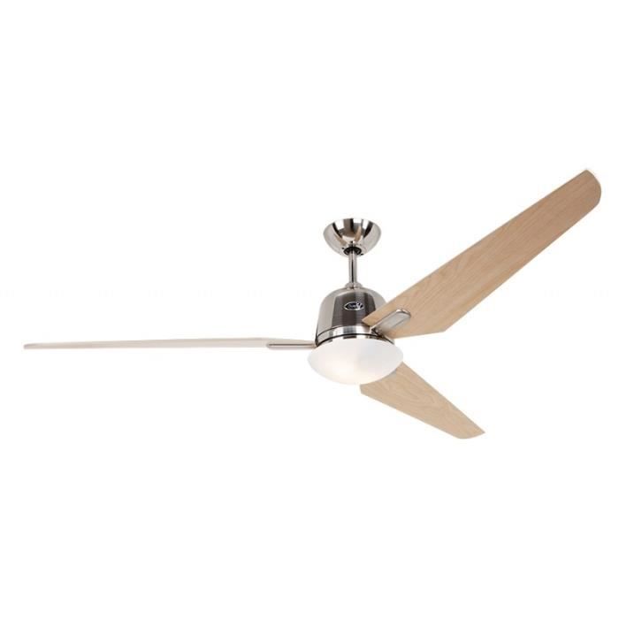 Ventilateur de plafond - Eco Aviatos 132 BN-AH - 132 cm - Moteur DC ultra silencieux - Pales érable & lampe