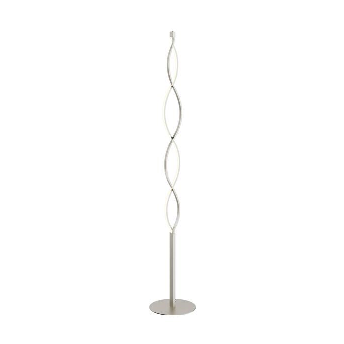 Lampadaire salon ampoules LED - Lindby - lampe sur pied - - nickel satiné blanc