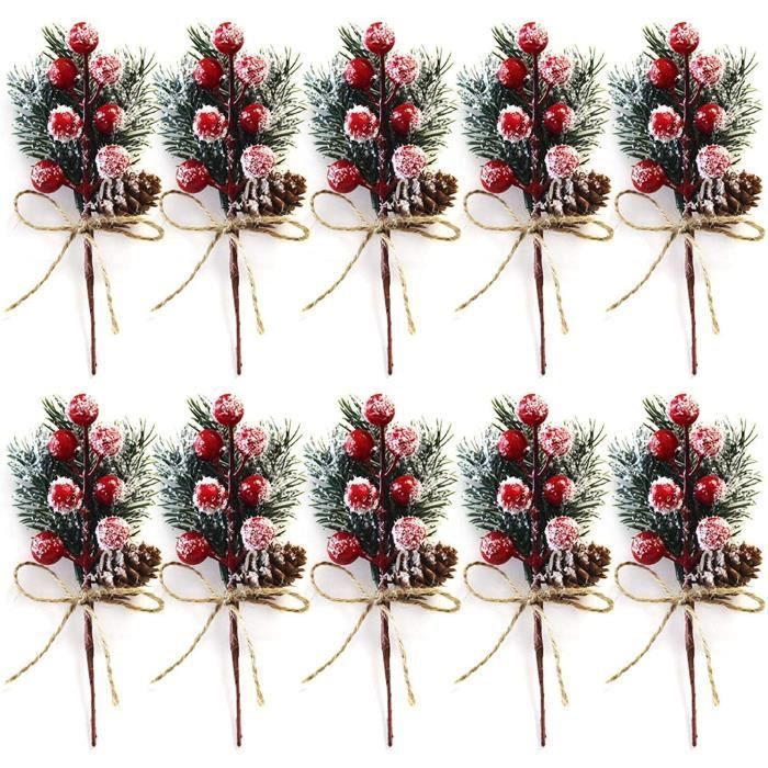 Fleur artificielle Pine Branch de Noël Plante À faire soi-même Arbre de Noël ornement décoration maison