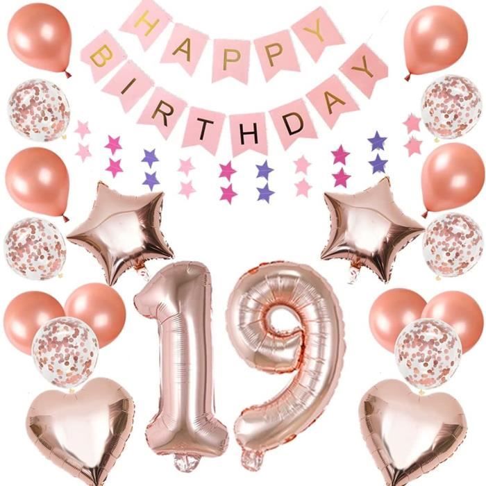Decoration Du 19e Anniversaire Ballons En Or Rose 19 Ans Anniversaire Fille Garcon Joyeux Anniversaire Guirlande Ballons Geants En Cdiscount Maison Decoration Du 19e Anniversaire Ballons En Or Rose 19 Ans Anniversaire Fille Garcon Joyeux Anniversaire Guirlande Ballons Geants En Cdiscount Maison
