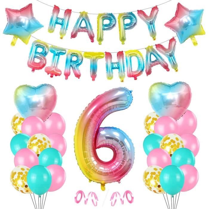 6 Anniversaire Fille Ballon Decoration Anniversaire Fille 6 Ans Ballon Anniversaire 6 An Filles Rose Ballon Chiffre 6 Bal 693 Cdiscount Maison