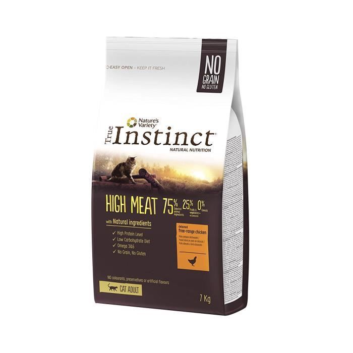 True Instinct High Meat Adult Nourriture Pour Chat Poulet Eleve En Plein Air Desosse 7 Kg Cdiscount