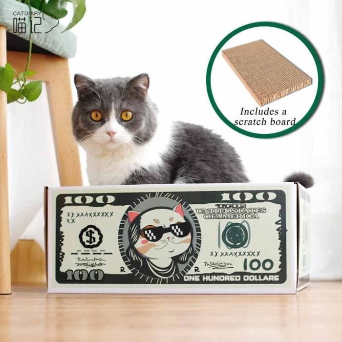 Griffoir Pour Chat Pliable En Carton - Forme Accordéon - Avec Balle à Grelot - Jouet Interactif Maison