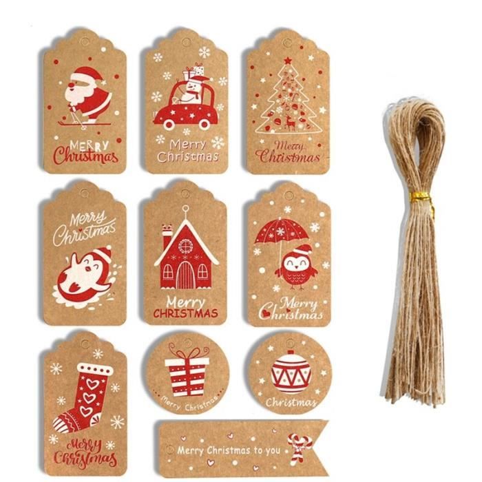 GGISUI étiquette En Papier Kraft, 100 Pièces Etiquette Cadeau 9x4cm