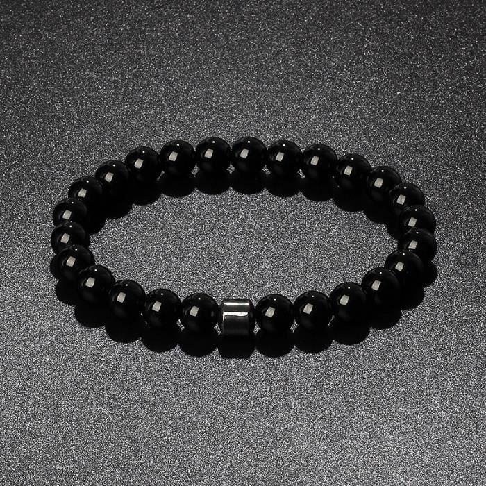 Bracelet En Hématite Pour Homme - Pierre Naturelle, Design Moderne, Pour Confiance Et élégance Au Quotidien, Cadeau Idéal