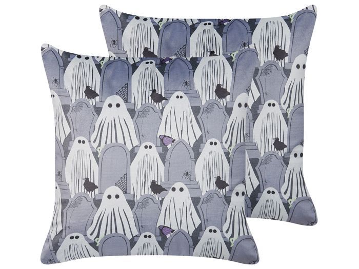 Housse De Coussin Halloween Fantôme - 45x45 Cm, Peluche Douce - Déco D'automne Et Fête, Lavable Machine