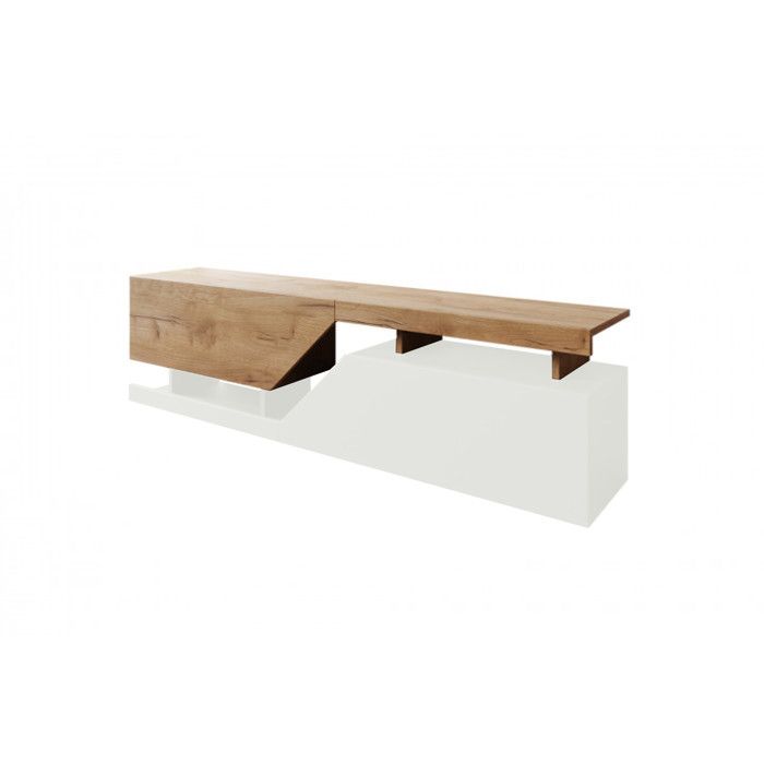 Pitt - meuble TV - 160 cm - style industriel - Bois / Blanc Pitt - meuble TV - 160 cm - style industriel - Bois / Blanc