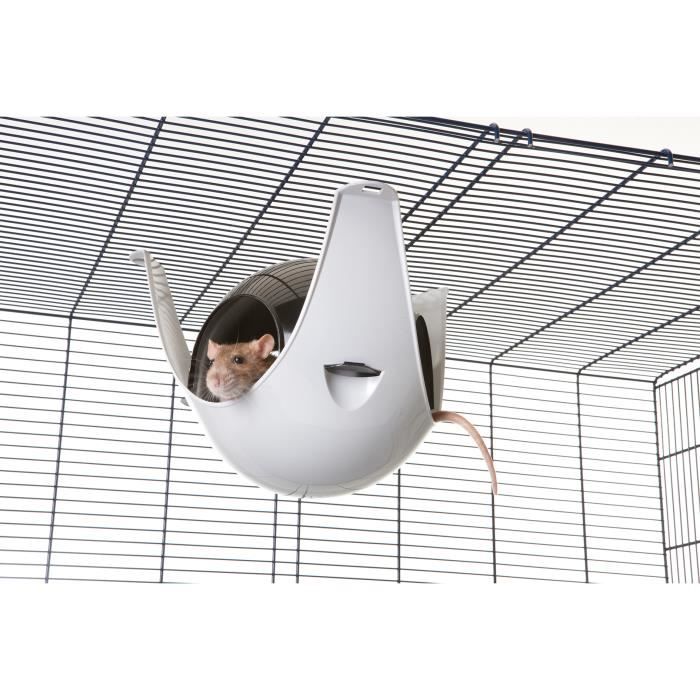 Cabane pour petit animal - SAVIC - Sputnik XL - Noir et gris clair - Abri pour cage - Pour petit animal