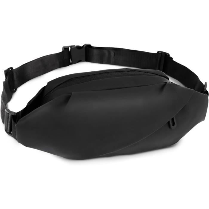 Sac Banane Femme Noir élégant - En PU Avec Doublure Nylon - Idéal Sport Et Détente