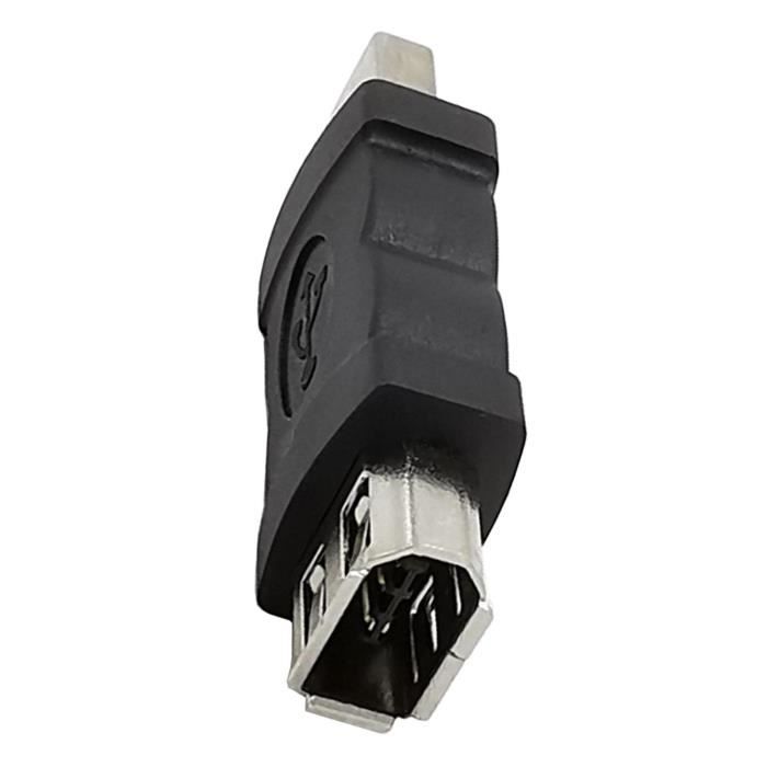 Adaptateur Firewire IEEE 1394 6 broches femelle vers USB mâle, convertisseur de prise pour scanner d'imprimante Pda d'appareil