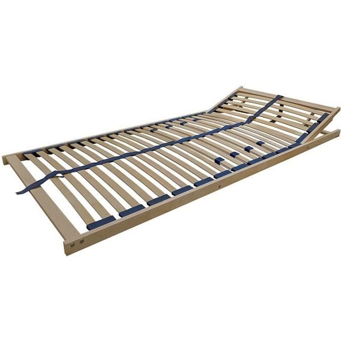 Sommier à lattes flexibles 100 x 190 cm zone de la tête réglable 70.32-10-190FV Sommier à lattes flexibles 100 x 190 cm zone de la tête réglable 70.32-10-190FV