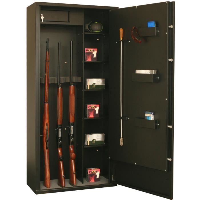 Armoire forte pour armes - FORTIFY - Delta 12 modulable - 8 armes - Noir