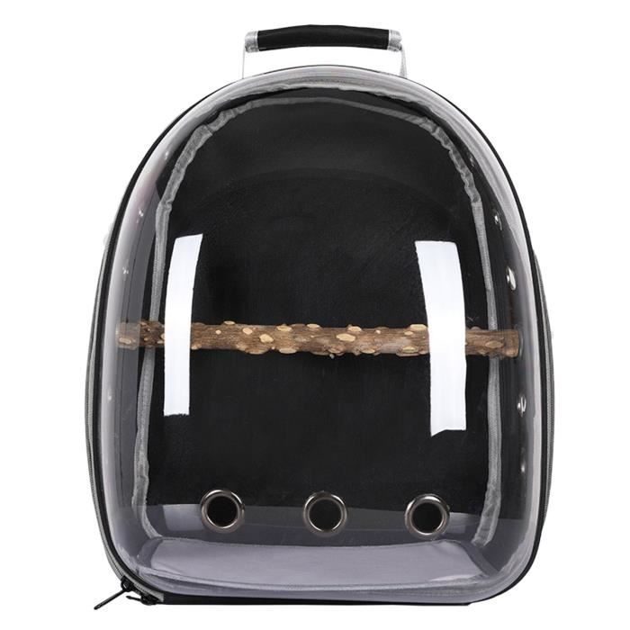 Sac de transport d'oiseaux Cage Perroquet Sac à dos pour animaux de compagnie Sac de transport approuvé par avion pour Le noir
