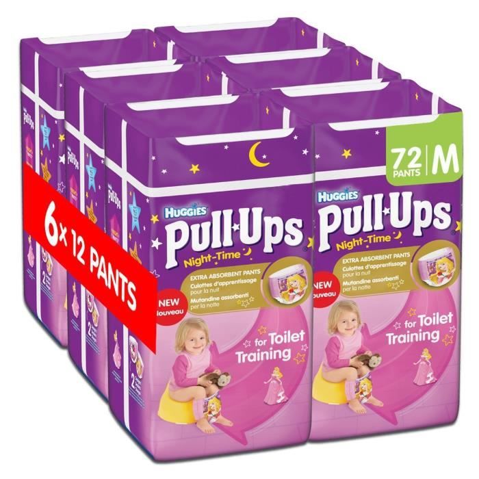 Huggies PullUps Couches Nuit pour fille Taille M (72 couches) Hygiène