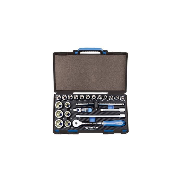 Coffret EVAWAVE 23 pcs cliquet, douilles 1/2\