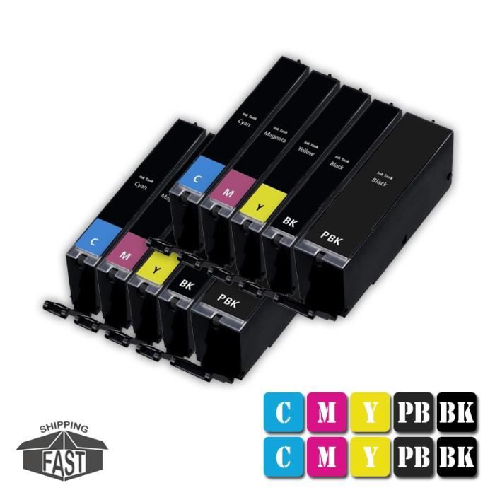 Lot De 10 Cartouches D'encre Compatibles Pour Imprimante Canon PGI550 CLI551 - Avec Puces