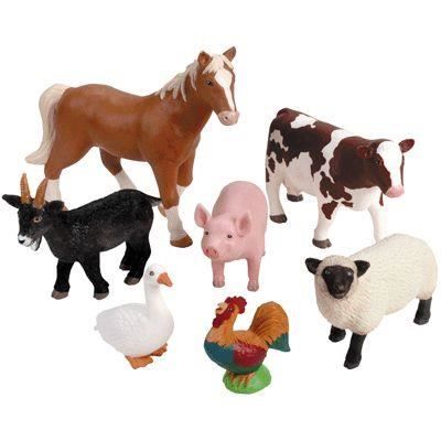 Figurines - LEARNING RESOURCES - Jumbo animaux de la ferme - Lot de 7 - Légers - Multicolore
