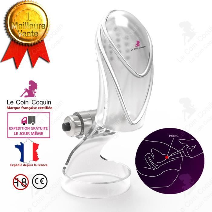 Vibromasseur Doigt Stimulant Point G - Silicone Noir - Vibration Et Succion - Sextoy Femme