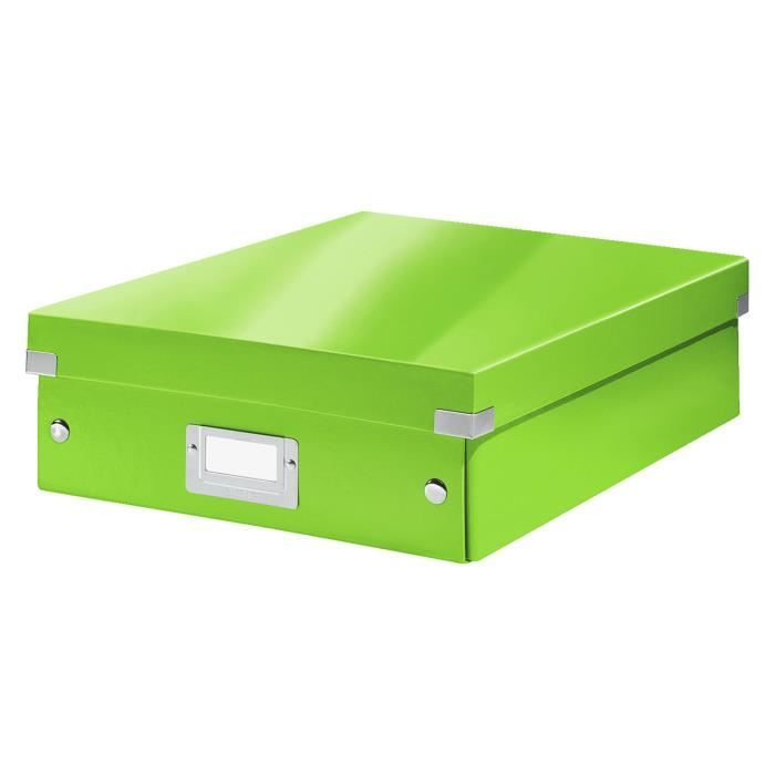 Boîte de rangement carton Leitz Click&Store Wow avec séparateurs H 10,5 x L 27,8 x P 36,8 cm vert