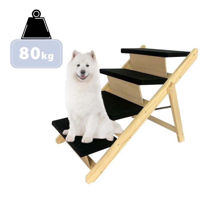 Meilleurs prix pour Rampe Pliable pour Chien - LILIIN - Escalier en Bois - Réglable - Antidérapante - 80 kg