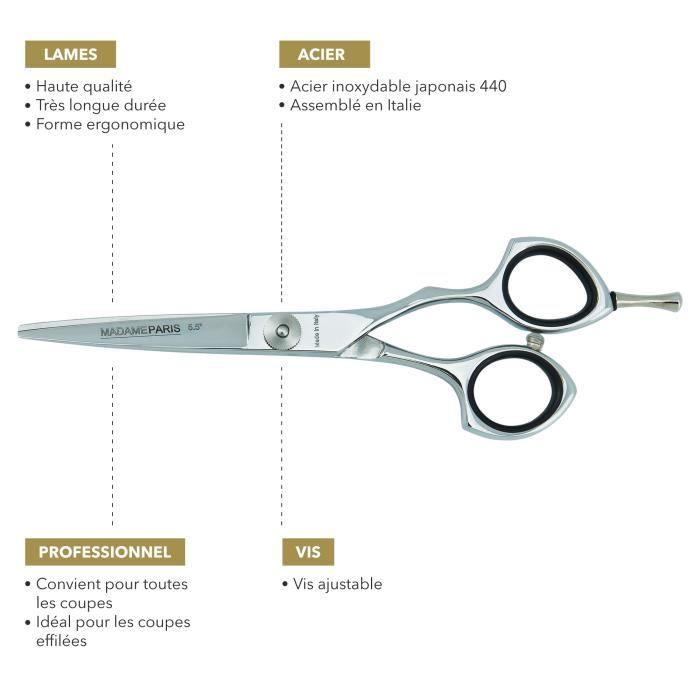 Set De Ciseaux De Coiffure En Acier Inoxydable Avec Rasoir Intégré /EBLO/ - Neuf, Sans Marque