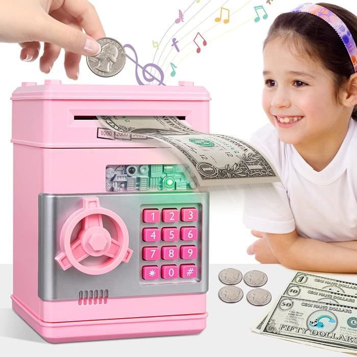 Tirelire électronique avec mot de passe pour enfant, tirelire automatique  en papier, argent, boîte d'économie de dollars, ATM, pot de pièces de