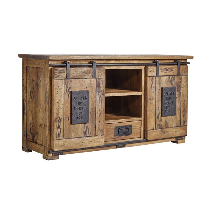 Buffet bas Manguier natur laqué massif 128x45x70 (BxTxH) bois massif RAILWAY #102 Buffet bas Manguier natur laqué massif 128x45x70 (BxTxH) bois massif RAILWAY #102