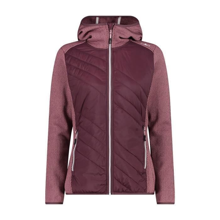 Veste hybride a capuche femme CMP plum bianco M Randonnee Montagne Sports d hiver Plum bianco Cdiscount Sport