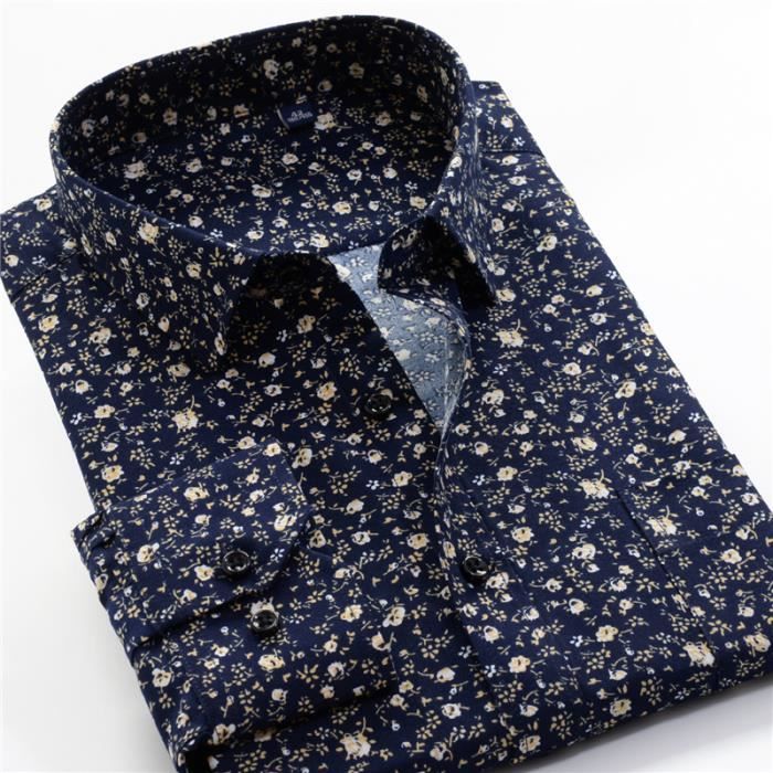 Chemise Gabicci Homme – Manches Longues – Motif Floral – Taille M – Rétro 70s