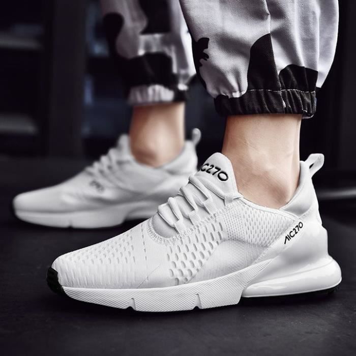 INSFITY Chaussures de Sport Baskets Adulte Femme-Homme Aération - INSFITY - Blanc - Polyester - Plat - Lacets