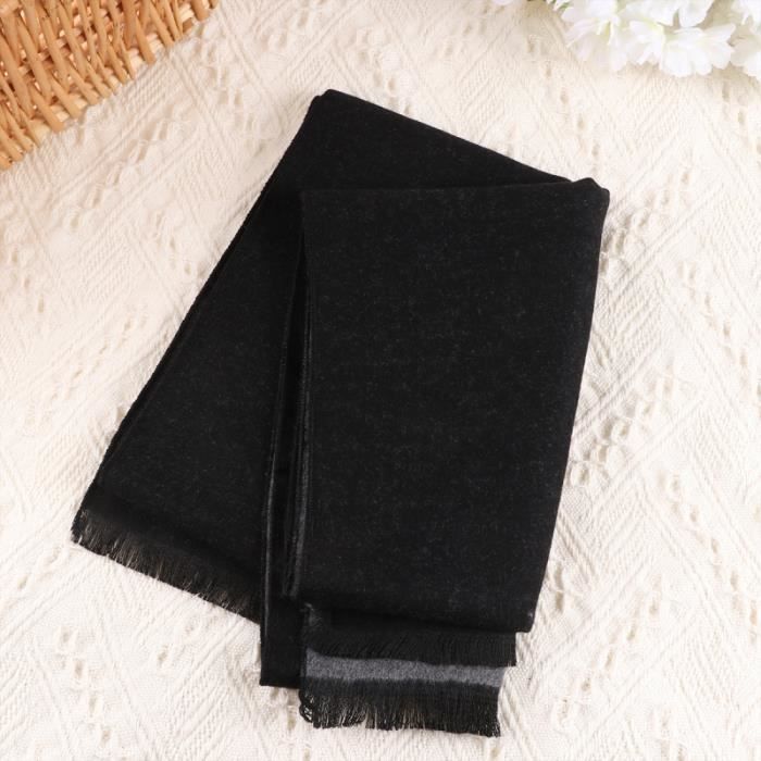 LuoHeng Écharpe Imprimé Alphabet Cachemire Comme écharpe Double Face