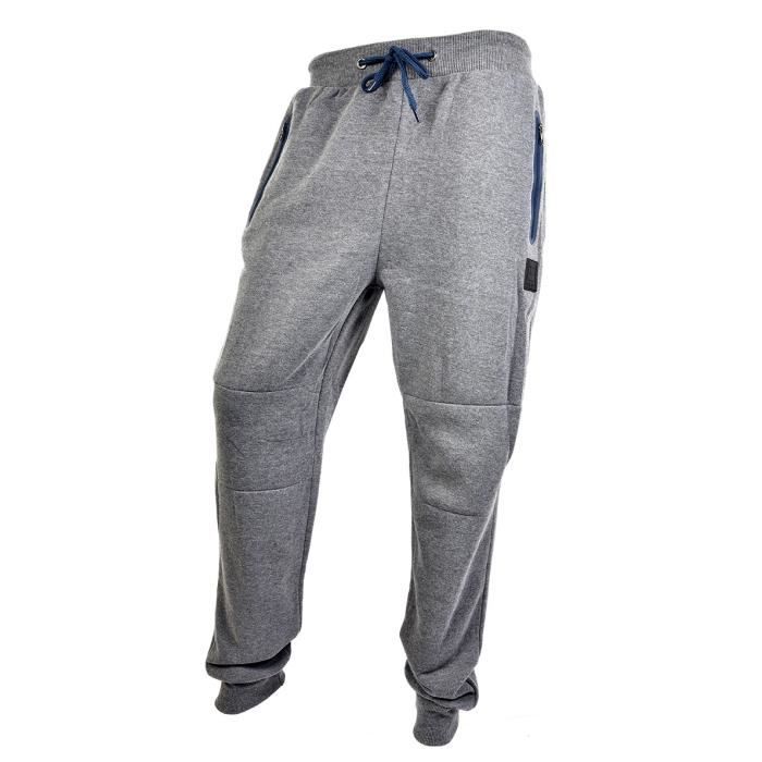 jogging sport ted lapidus homme - modèle bienvenido - couleur gris - ceinture élastique - poches zippées