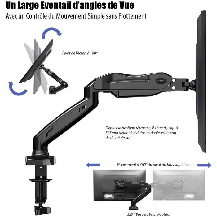 Invision Support Écran Double PC Moniteur pour Ecrans 24–35 (61–88,9cm),  VESA 75 