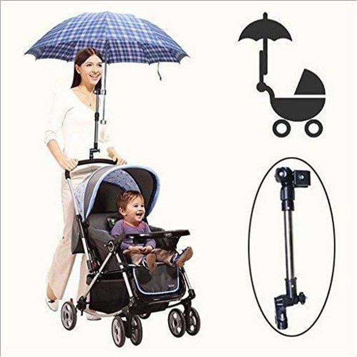 Support réglable d'ombrelle et de parapluie pour poussette de bébé