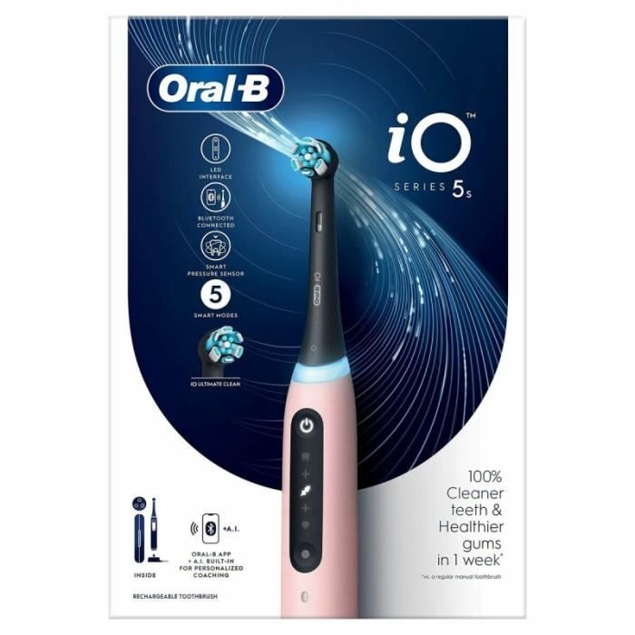 Brosse à dents électrique Oral-B IO 5S Rose - Cdiscount Electroménager