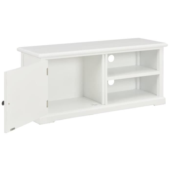 jill*sale meuble hifi contempotain - meuble tv blanc 90x30x40 cm bois - 2498781
