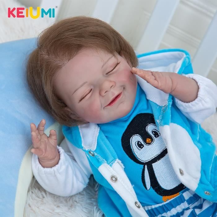 Rumocovo Jouet En Silicone Pour Bebe Garcon En Fiber De Cheveux Fait A La Main Pouces Avec Yeux Fermes Cadeau Cdiscount Jeux Jouets