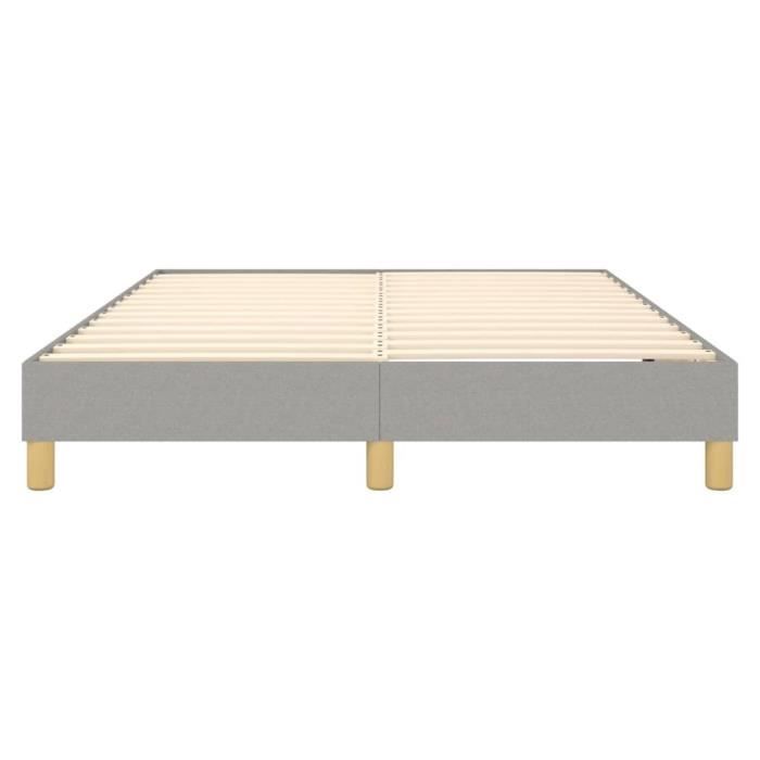 Sommier à ressorts de lit Gris clair 140x190 cm Tissu - SALUTUYA - BD2642