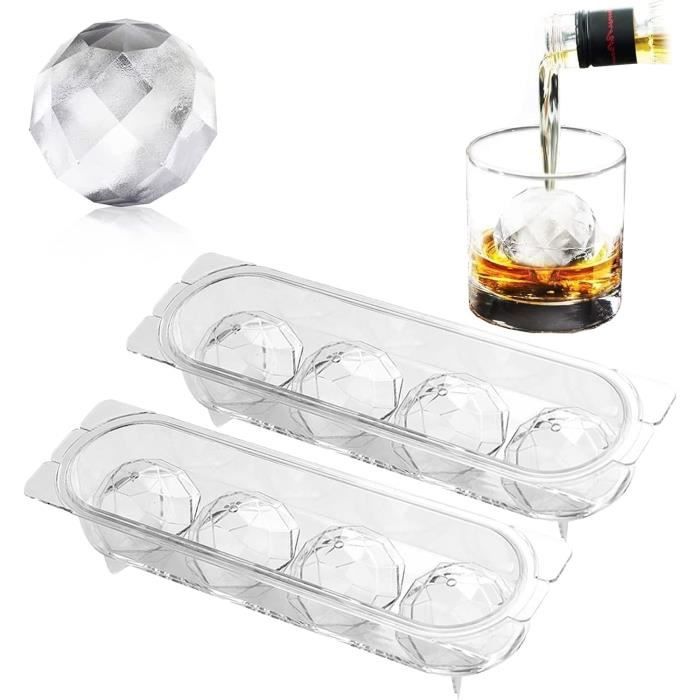 Bac à Glaçons Silicone Avec Couvercle - Lot De 2 - 30 Glaçons De 3,5 Cm - Sans BPA - Facile à Démouler Pour Cocktails, Fruits