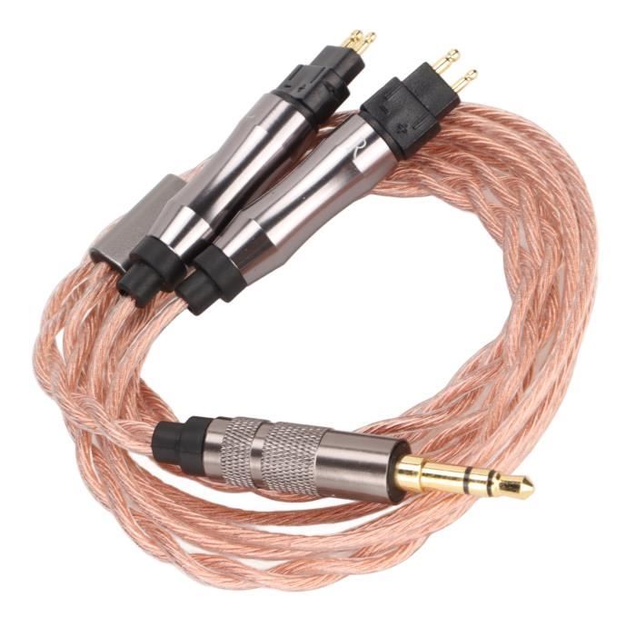 Hensych Câble Spiralé Remplacement Pour Casque Sennheiser HD25, HD540, HD440 - 3.5mm/6.35mm - Noir 2m
