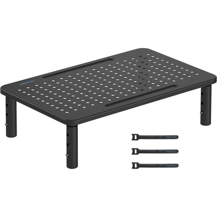 Rehausseur Écran PC Double Moniteur 91x26cm - Support Bureau Ergonomique Noir 50kg