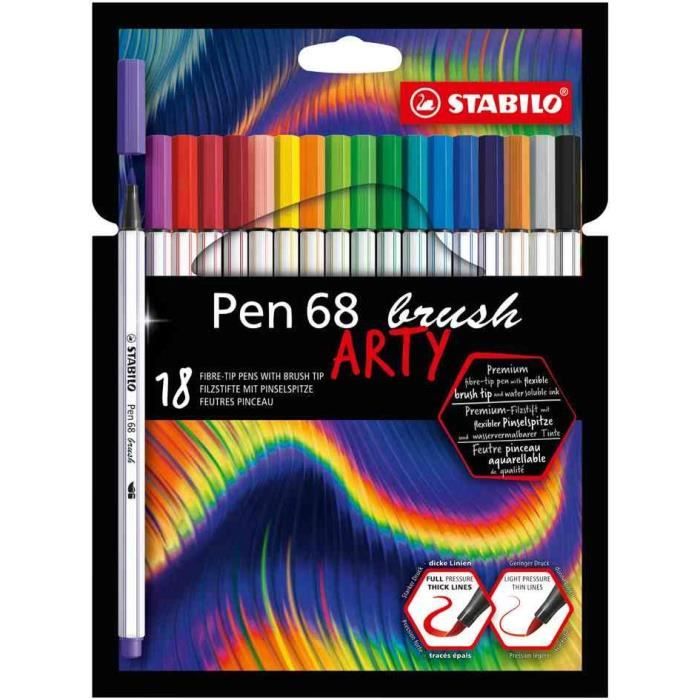 Etui de 18 Feutre pinceau Pen 68 brush ARTY Edition