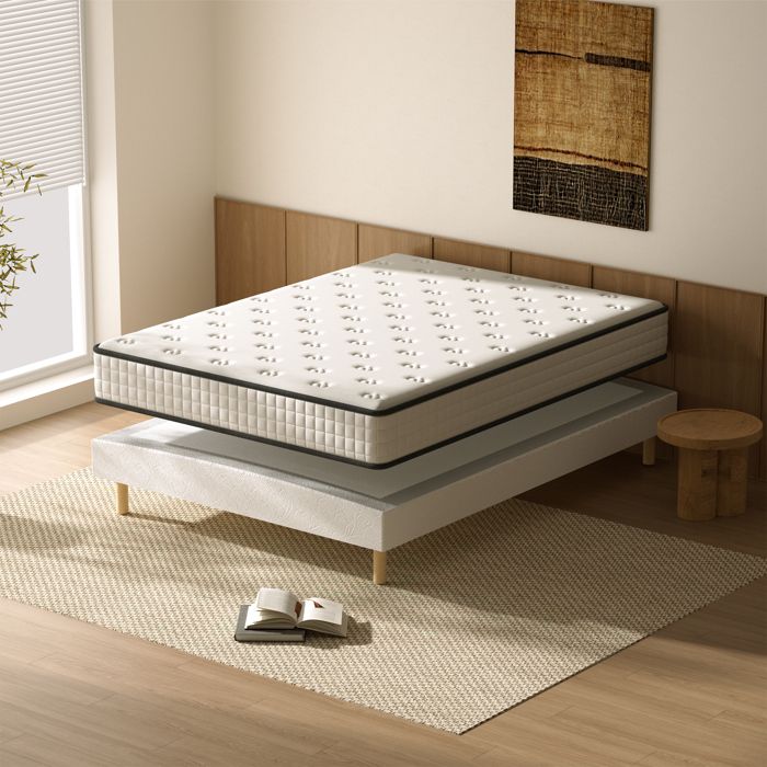 Matelas et Sommier Tapissier 140x190 Mémoire de forme Matelas 140x190x22 - Sommier 140x190